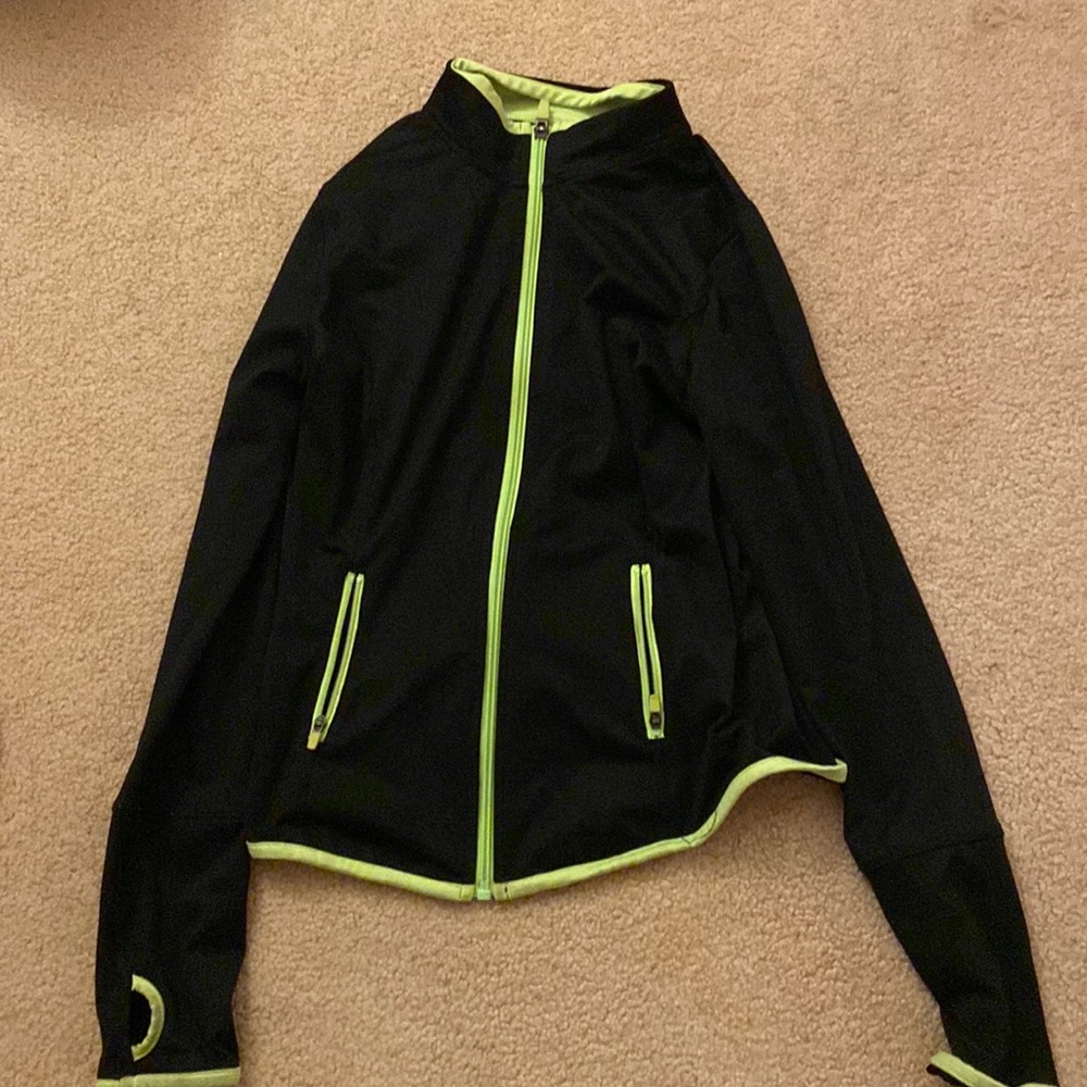 Neon out lined black jacket
